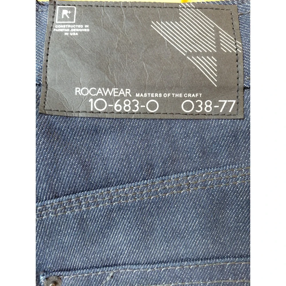 Rocawear Mens Regular Fit Indigo Blue Denim Jeans 10-683-O W38 Streetwear Y2K